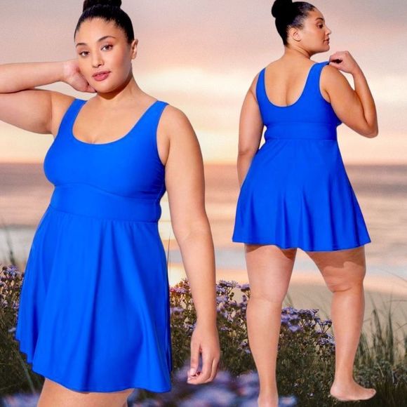torrid Other - Torrid Blue Active Wireless Scoop Back One Piece Swimsuit Size 2 2XL NWT